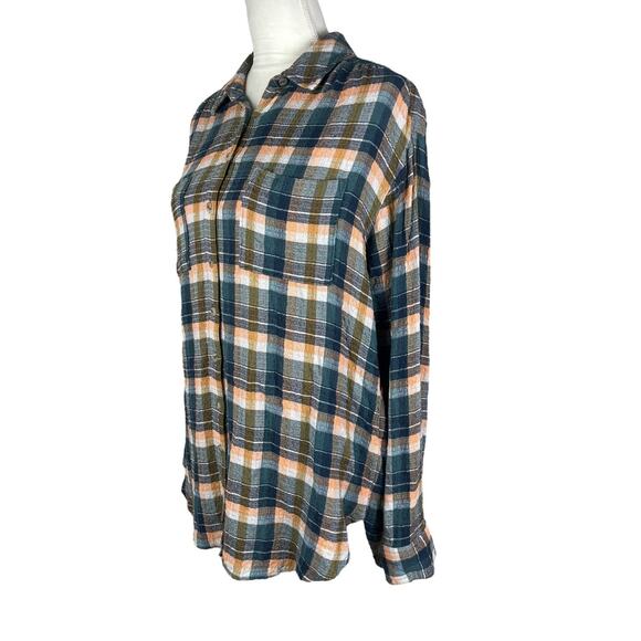 Anthropologie Pilcro Hadley Relaxed Top Plaid Button Down Shirt Size Small - Picture 5 of 8
